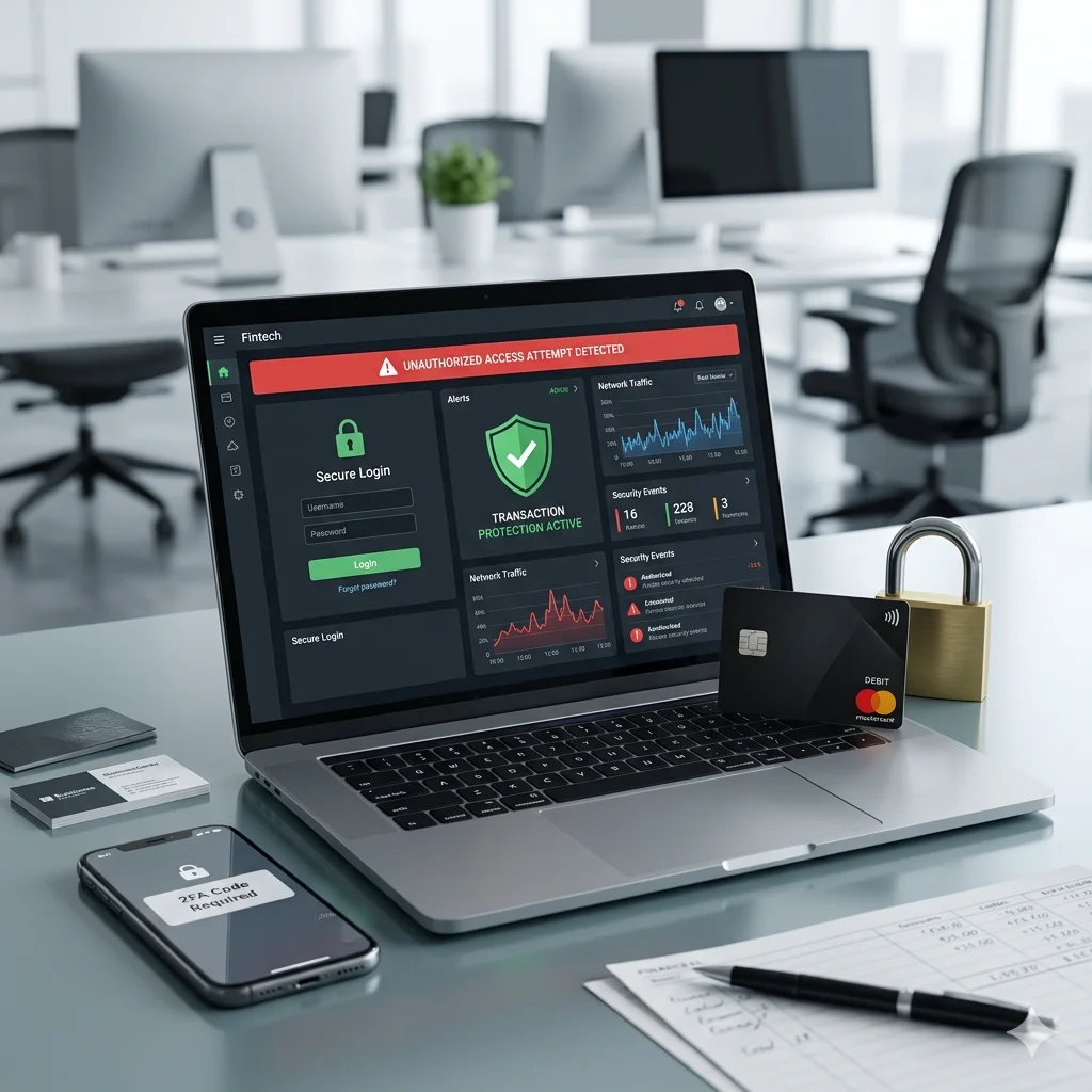 Security dashboard protecting financial transactions