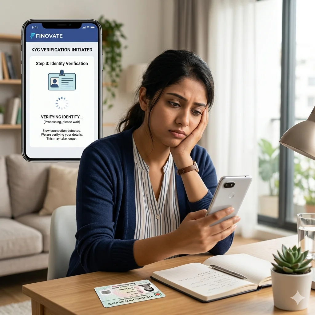 User frustrated during manual account verification on mobile