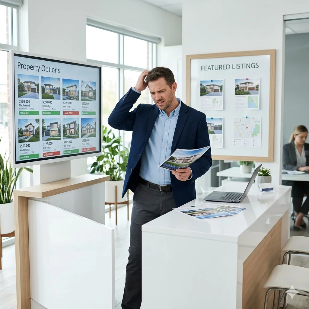 Buyer searching for property details online